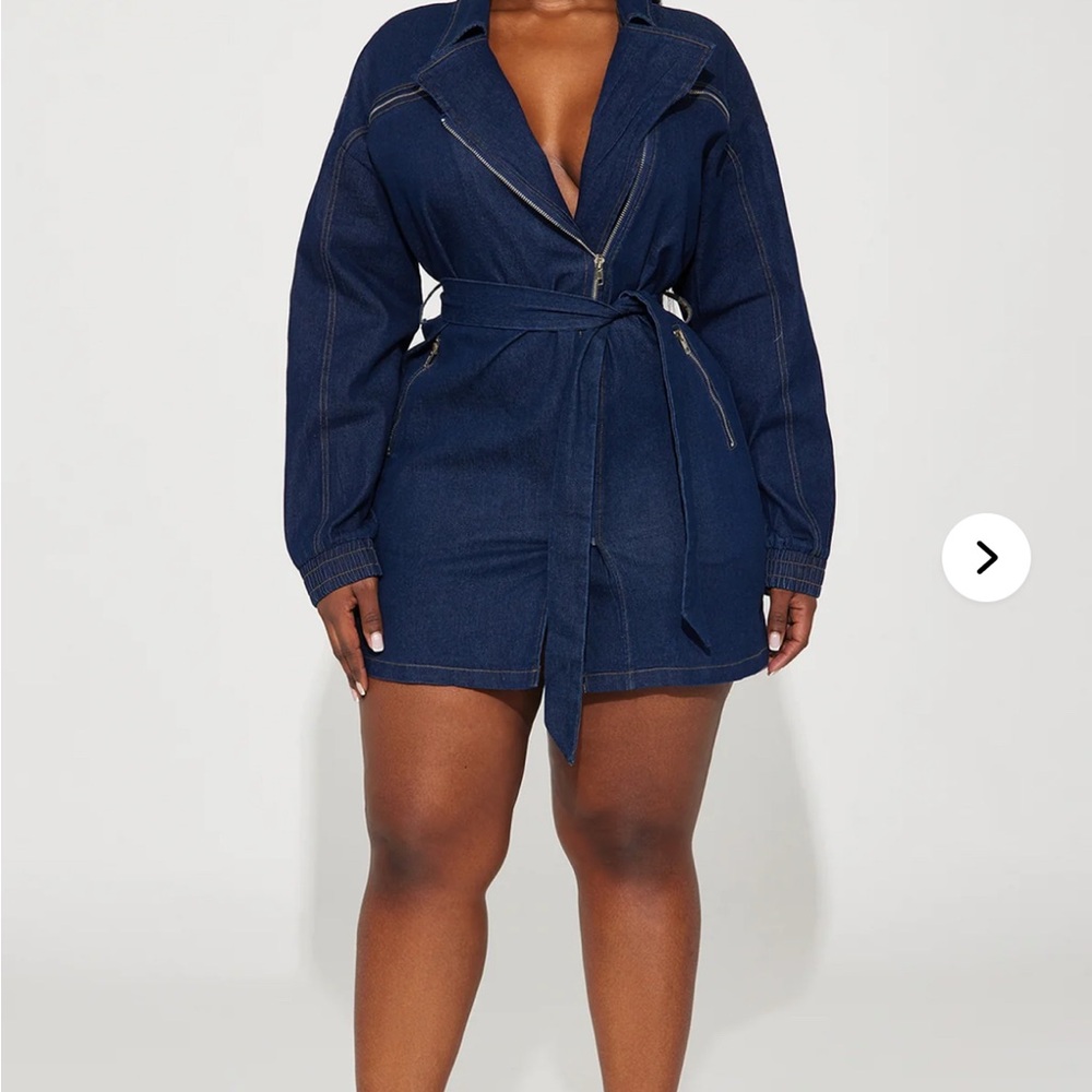 Aurora Denim Mini Dress - Dark Wash